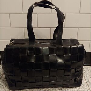 Stephane Kélian Black Woven Leather Handbag